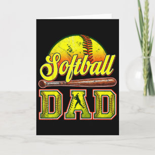 Retro Softll Dad Game Day Dad Father's Day Card