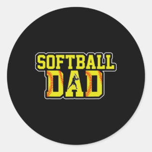 Retro Softll Dad Game Day Dad Father's Day Christm Classic Round Sticker
