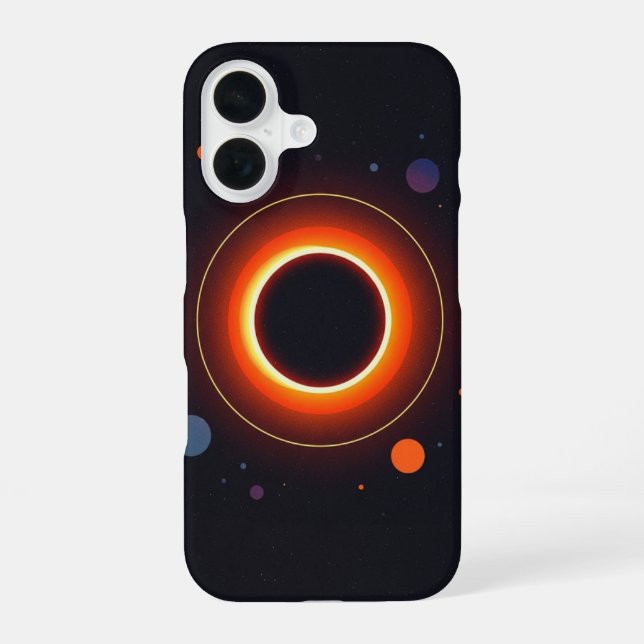 Retro Solar Eclipse iPhone 16 Case (Back)