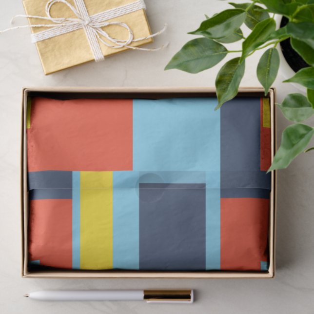 Retro Solid Block Design/Set 2 Tissue Paper (Gift)