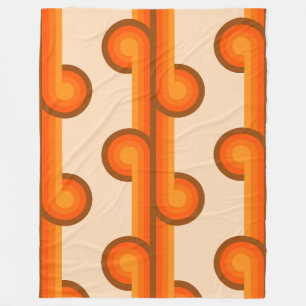 Retro solid geometric shapes pattern 1 fleece blanket