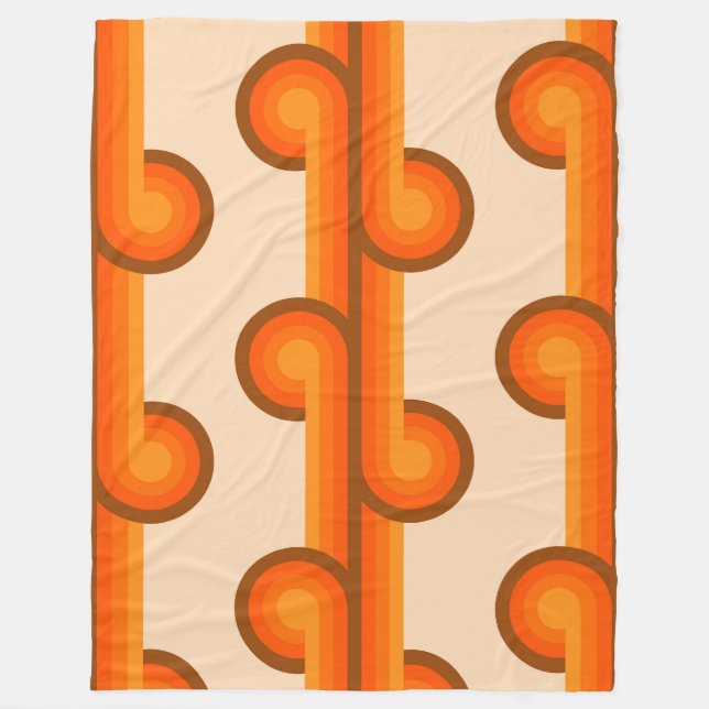 Retro solid geometric shapes pattern 1 fleece blanket (Front)
