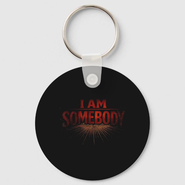 Retro Somebody Rights Pride Black History Key Ring (Front)