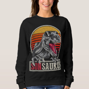 Retro Son Gift Idea Cool Dinosaur Sonsaurus T Rex Sweatshirt