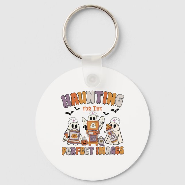 Retro Sonographer Ultrasound Tech Halloween Vascul Key Ring (Front)