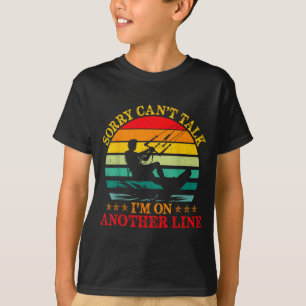 Retro Sorry Cant Talk Im On Another Line Tee Water