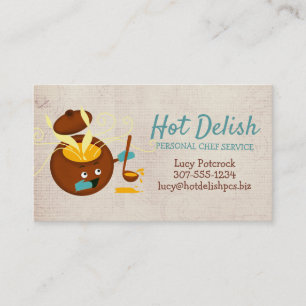 Retro soup pot aromas chef culinary business card