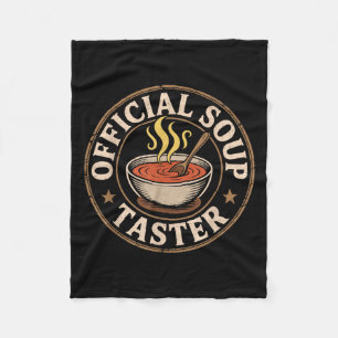 Retro Soup Squad Official Taster Funny Foodie Comf Fleece Blanket