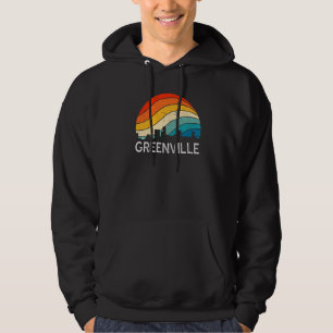 Retro South Carolina City Greenville Skyline Vinta Hoodie
