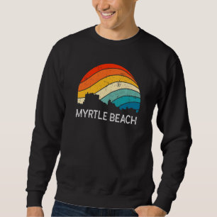 Retro South Carolina City Myrtle Beach Skyline Vin Sweatshirt