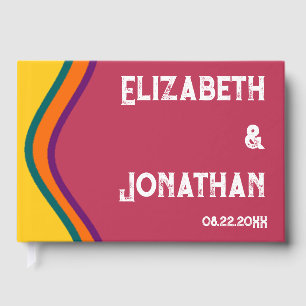 Retro Southwestern Waves Wedding Guest Book