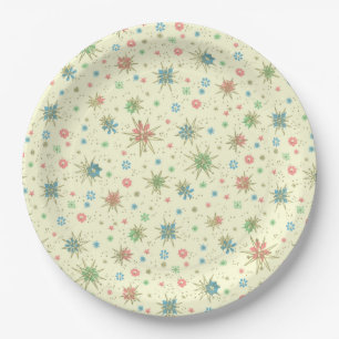 Retro Space Age Atomic Starburst Paper Plate