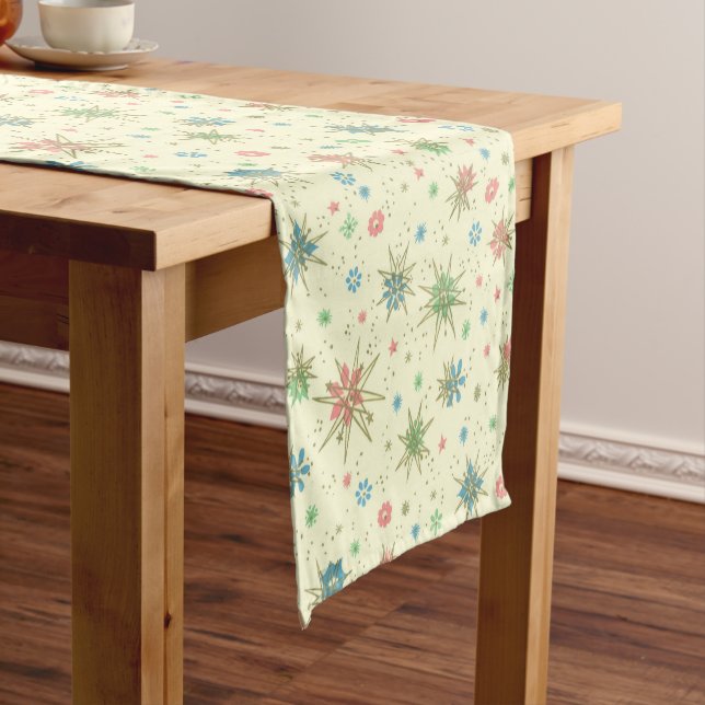 Retro Space Age Atomic Starburst Short Table Runner (In Situ)