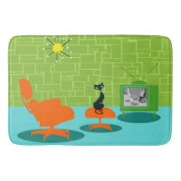 Retro Space Age Kitty Bath Mat