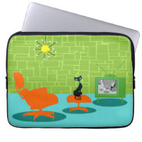 Retro Space Age Kitty Laptop Sleeve