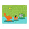 Retro Space Age Kitty Postcard