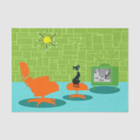 Retro Space Age Kitty Tissue Paper