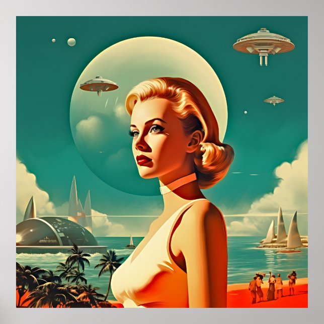  Retro Space Age Miami Poster (Front)