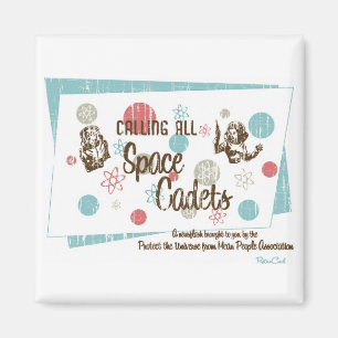 Retro 'Space Cadets' Magnet