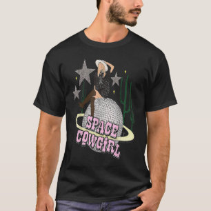 Retro Space Cowgirl Planet Astronaut Cosmic Wester T-Shirt
