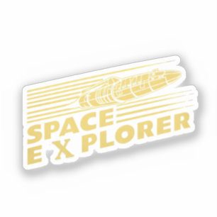Retro Space Explorer Rocket Graphic