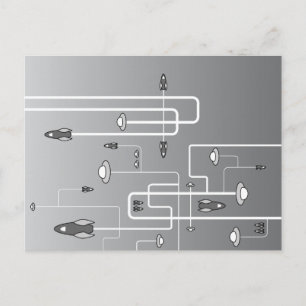 Retro Space Flight Postcard