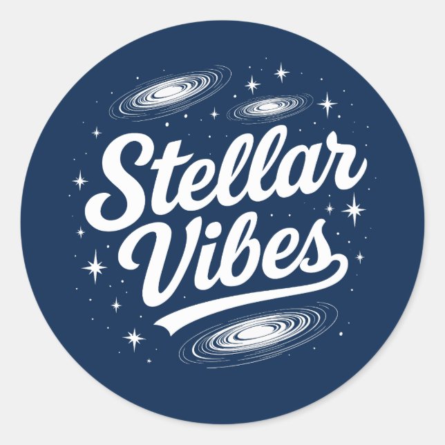 Retro Space Galaxy Design Classic Round Sticker (Front)