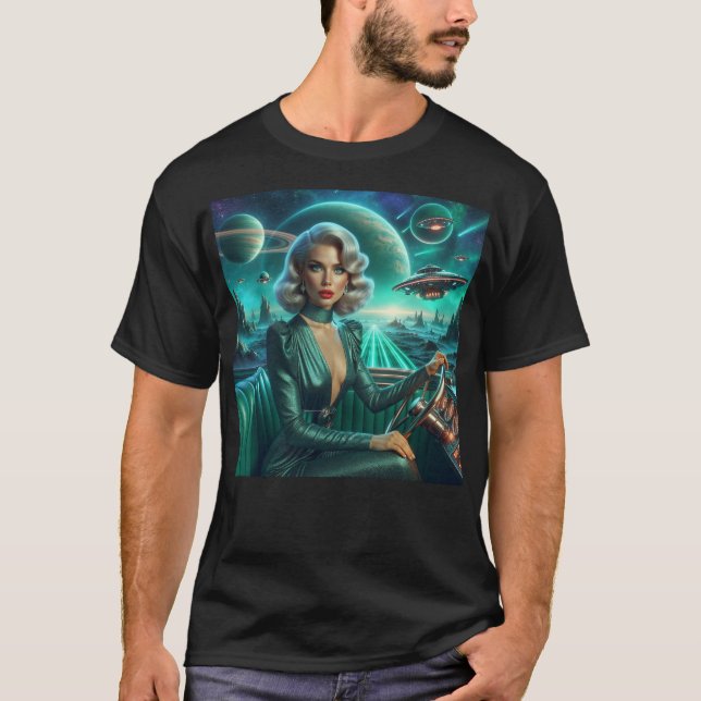 Retro Space Girl T-Shirt (Front)