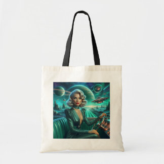 Retro Space Girl Tote Bag