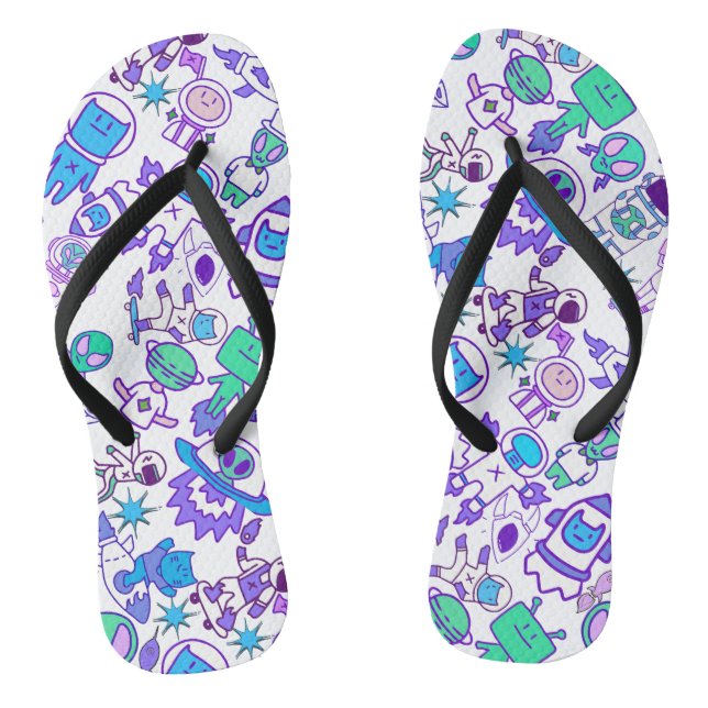 Retro space pattern jandals (Footbed)
