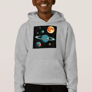 Retro Space Planets & Moon Wall Art – Mid-Century