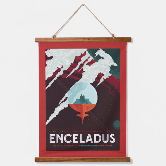 Retro Space Poster-Cassini Mission To Saturn Hanging Tapestry (Front)