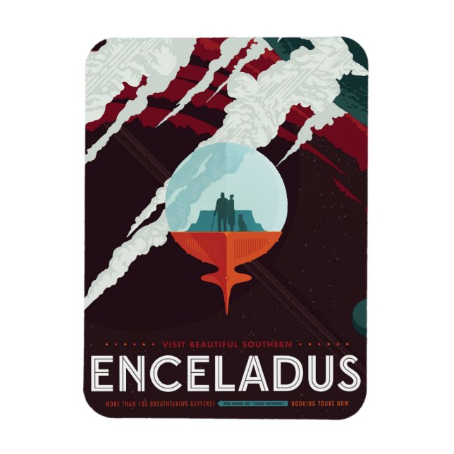 Retro Space Poster-Cassini Mission To Saturn Magnet (Vertical)