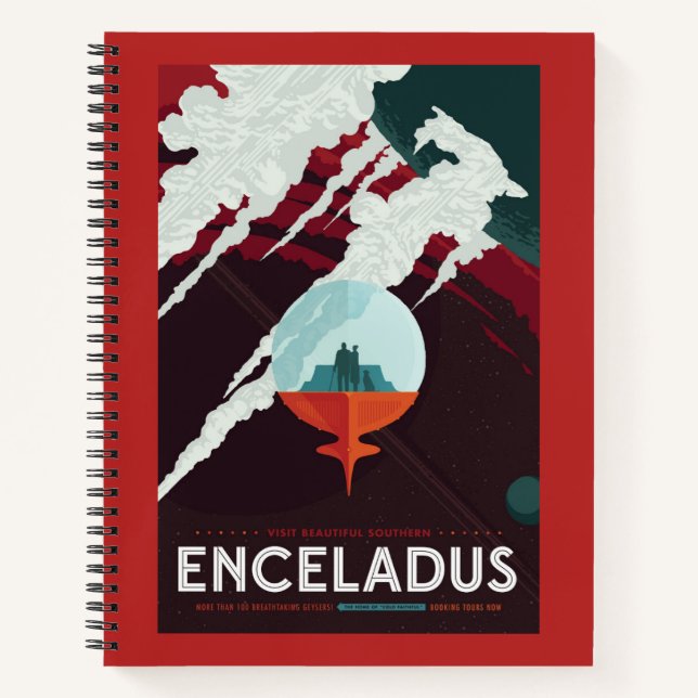 Retro Space Poster-Cassini Mission To Saturn Notebook (Front)