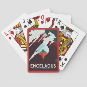 Retro Space Poster-Cassini Mission To Saturn Playing Cards