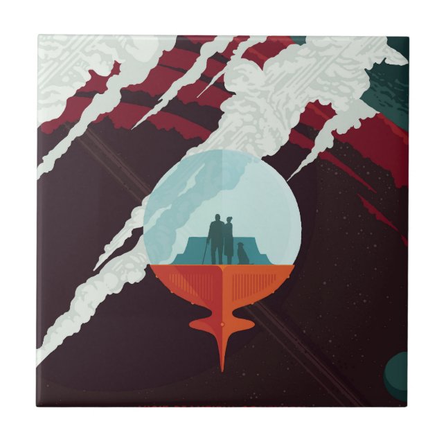 Retro Space Poster-Cassini Mission To Saturn Tile (Front)