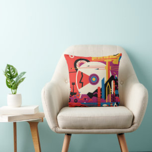 Retro Space Poster - Mars Exploration Program. Cushion