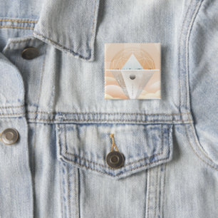 Retro Space Poster-Observatory In The Solar System 15 Cm Square Badge