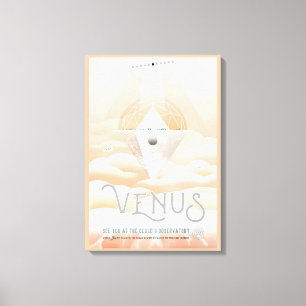Retro Space Poster-Observatory In The Solar System Canvas Print