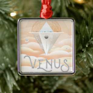 Retro Space Poster-Observatory In The Solar System Metal Tree Decoration
