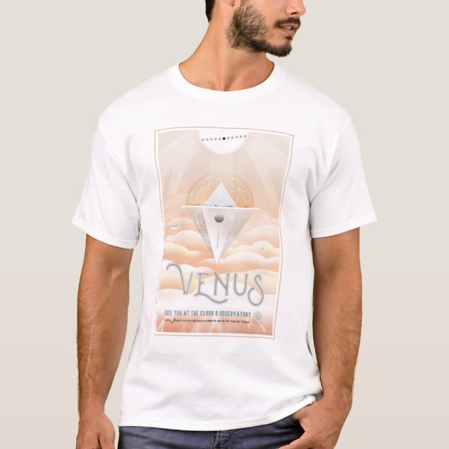 Retro Space Poster-Observatory In The Solar System T-Shirt (Front)