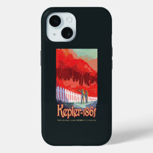 Retro Space Poster Of Kepler-186f. iPhone 15 Case