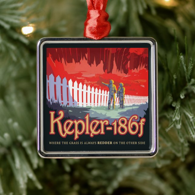 Retro Space Poster Of Kepler-186f. Metal Tree Decoration (Tree)