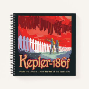Retro Space Poster Of Kepler-186f. Notebook