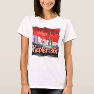 Retro Space Poster Of Kepler-186f. T-Shirt