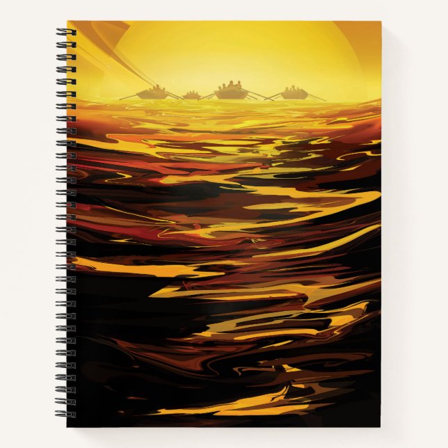 Retro Space Poster-Saturn's Largest Moon, Titan. Notebook (Front)