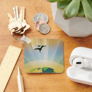 Retro Space Poster-The Gravity Of A Super Earth Key Ring