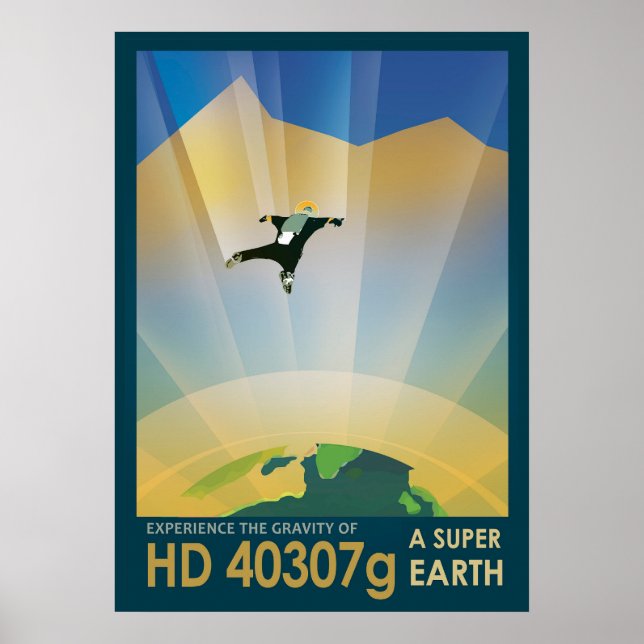 Retro Space Poster-The Gravity Of A Super Earth Poster (Front)