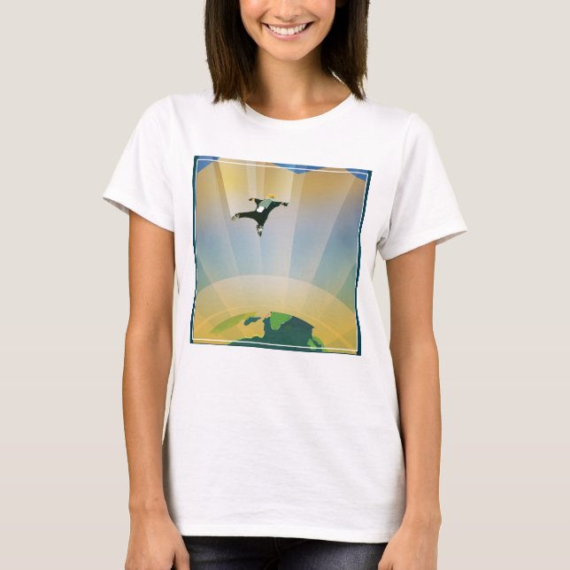 Retro Space Poster-The Gravity Of A Super Earth T-Shirt (Front)