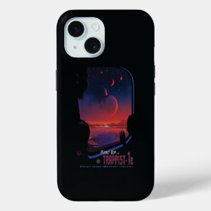 Retro Space Poster - Viewers Observe Trappist-1e. iPhone 15 Case